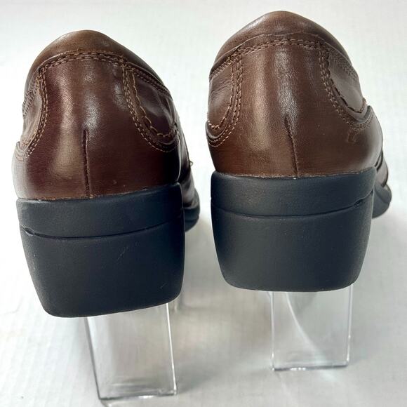 Earth Origins Brown Leather Chunky Wedge Platform Shoes Veronica Too Women 8.5 M - Picture 6 of 13